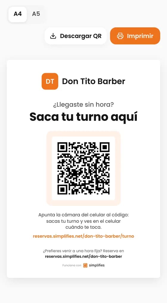 Toca «Imprimir cartel». Lo tienes en hoja A4 o A5.
